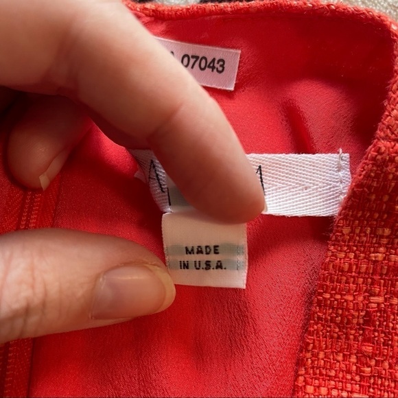 Adam by Adam Lippes Linen Blend Coral V neck Sleevless Mini Dress 2 - Picture 6 of 7